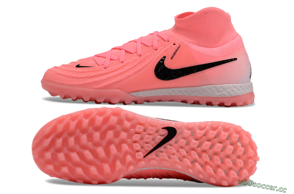 Men's Nike Phantom Luna Elite NU TF Artificial Turf High-Tops Football Shoes - Red/Pink/Black 1