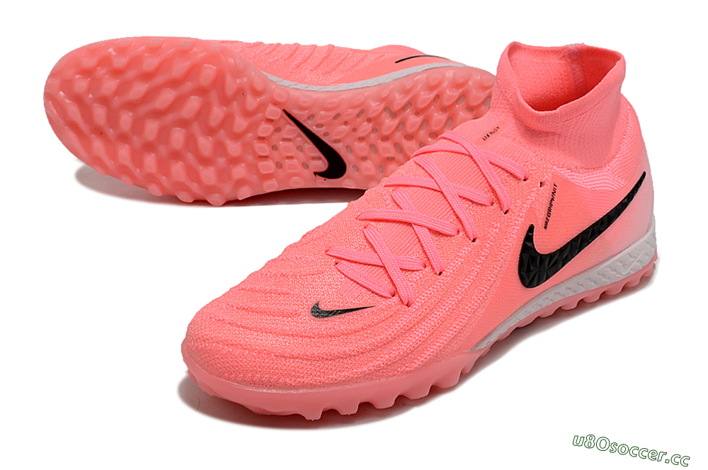 Men's Nike Phantom Luna Elite NU TF Artificial Turf High-Tops Football Shoes - Red/Pink/Black 3