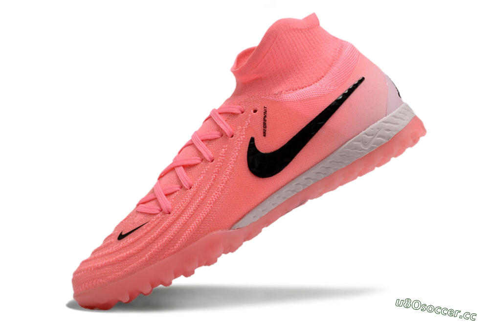 Men's Nike Phantom Luna Elite NU TF Artificial Turf High-Tops Football Shoes - Red/Pink/Black 5