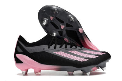 Men's Adidas X Crazyfast.1 SG Soft Ground Low-Tops Football Boots - Black/Pink/Grey