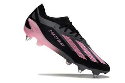 Men's Adidas X Crazyfast.1 SG Soft Ground Low-Tops Football Boots - Black/Pink/Grey
