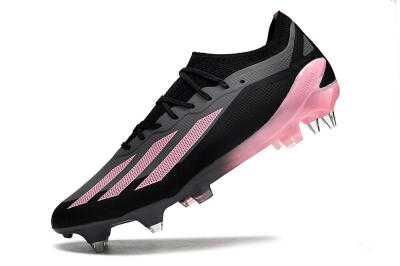 Men's Adidas X Crazyfast.1 SG Soft Ground Low-Tops Football Boots - Black/Pink/Grey