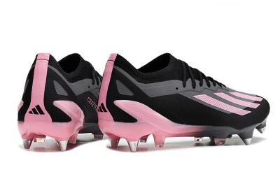 Men's Adidas X Crazyfast.1 SG Soft Ground Low-Tops Football Boots - Black/Pink/Grey