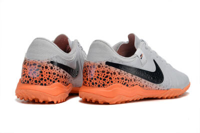 Men's Nike Tiempo Legend 10 Elite TF Artificial Turf Low-Tops Football Shoes - Grey/Black/Orange