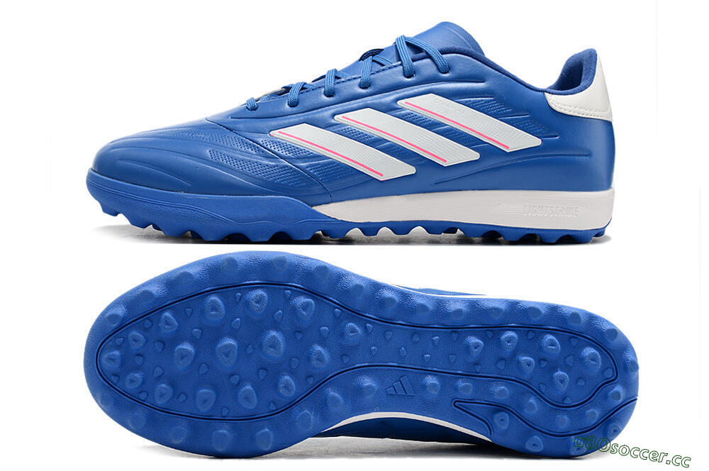 Men's Adidas Copa Pure.3 TF Artificial Turf Low-Tops Football Shoes - Blue/White/Pink 1