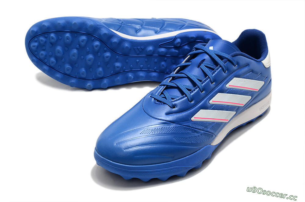 Men's Adidas Copa Pure.3 TF Artificial Turf Low-Tops Football Shoes - Blue/White/Pink 3