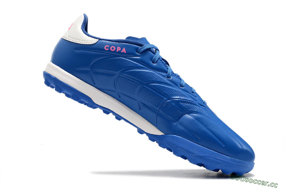 Men's Adidas Copa Pure.3 TF Artificial Turf Low-Tops Football Shoes - Blue/White/Pink 4