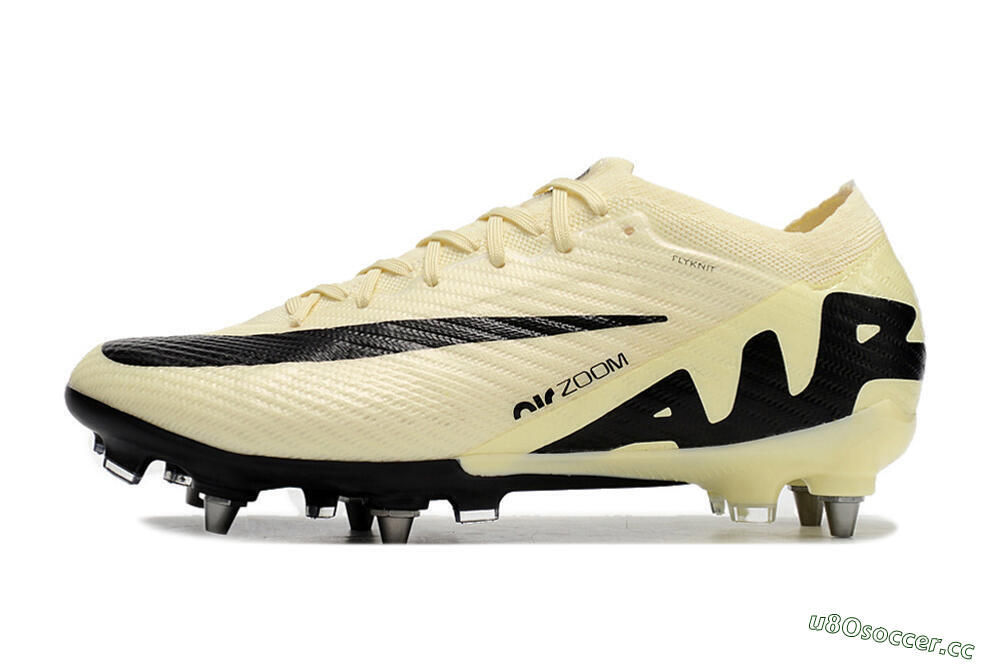 Men's Nike Air Zoom Mercurial Vapor 15 Elite SG Soft Ground Low-Tops Football Boots - Beige/Black 0