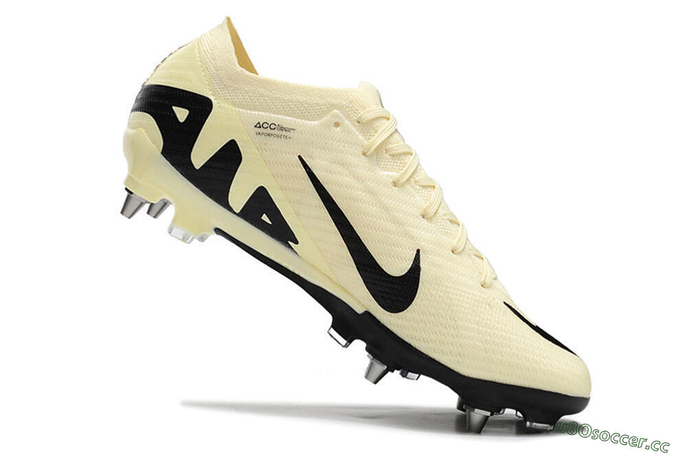 Men's Nike Air Zoom Mercurial Vapor 15 Elite SG Soft Ground Low-Tops Football Boots - Beige/Black 4