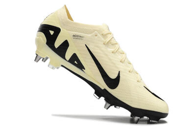 Men's Nike Air Zoom Mercurial Vapor 15 Elite SG Soft Ground Low-Tops Football Boots - Beige/Black