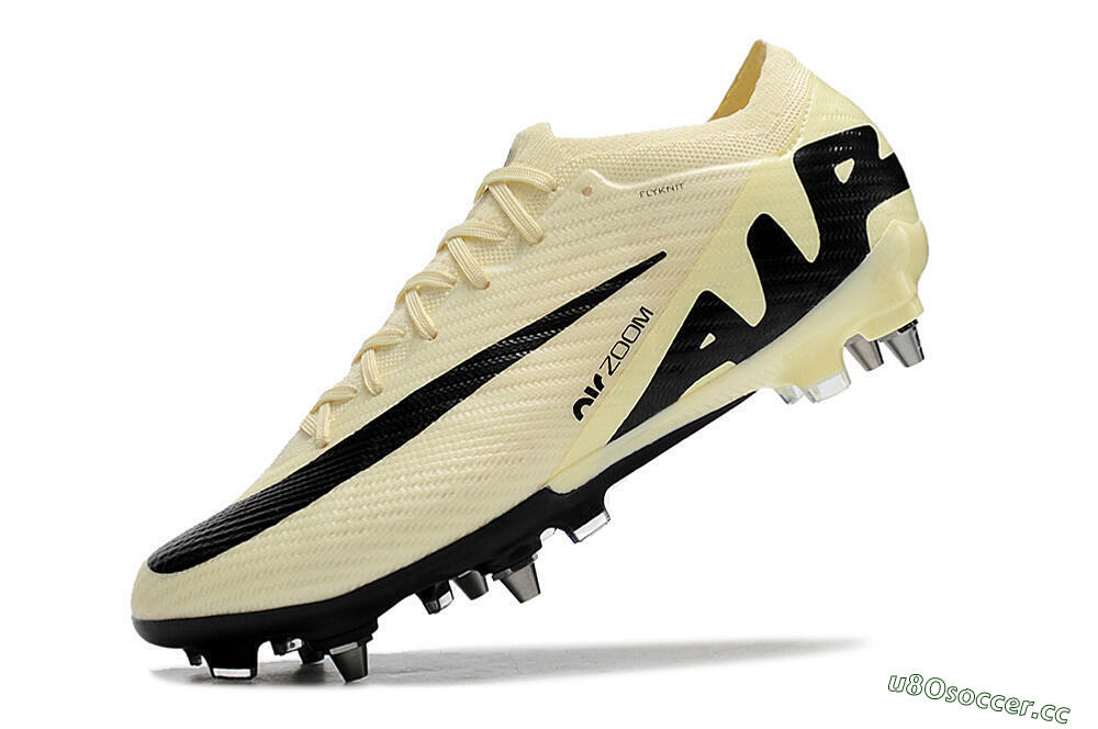 Men's Nike Air Zoom Mercurial Vapor 15 Elite SG Soft Ground Low-Tops Football Boots - Beige/Black 5