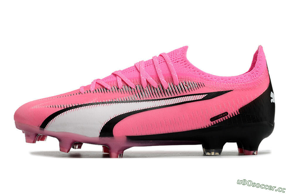 Men's Puma Ultra Ultimate FG Firm Ground Low-Tops Football Boots - Pink/White/Black 0