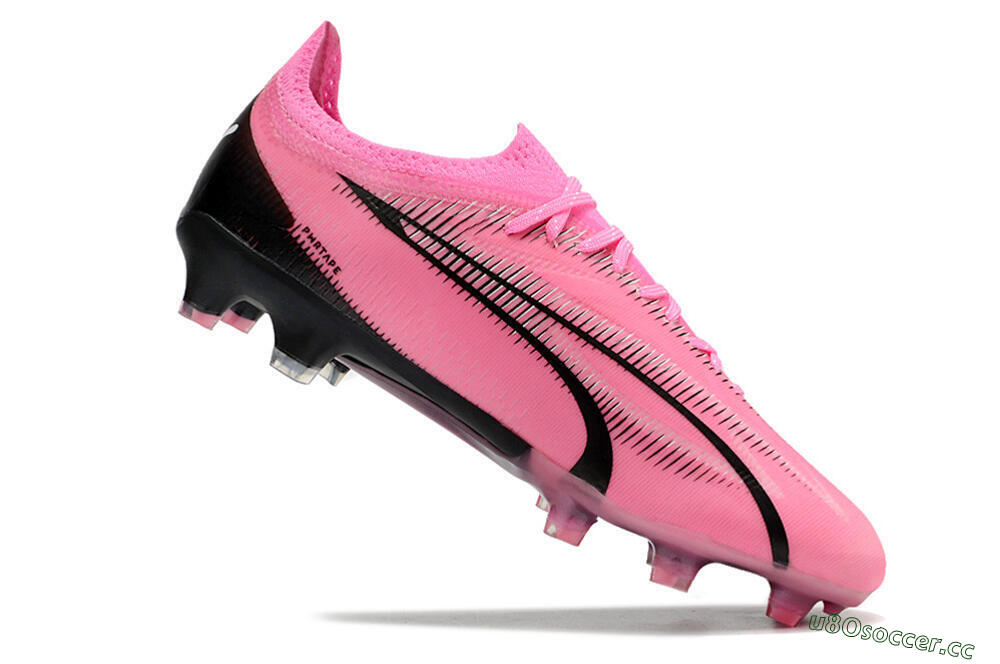 Men's Puma Ultra Ultimate FG Firm Ground Low-Tops Football Boots - Pink/White/Black 4
