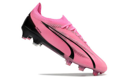 Men's Puma Ultra Ultimate FG Firm Ground Low-Tops Football Boots - Pink/White/Black