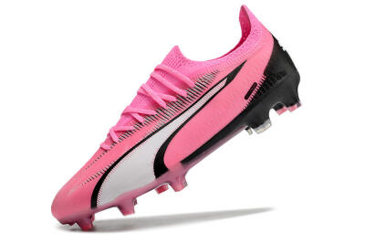 Men's Puma Ultra Ultimate FG Firm Ground Low-Tops Football Boots - Pink/White/Black