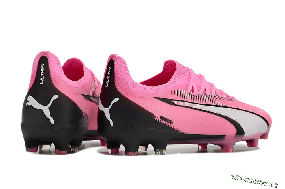 Men's Puma Ultra Ultimate FG Firm Ground Low-Tops Football Boots - Pink/White/Black 6