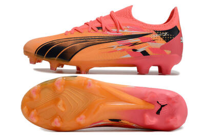 Men's Puma Ultra Ultimate FG Firm Ground Low-Tops Football Boots - Yellow/Black/Red