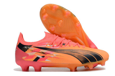 Men's Puma Ultra Ultimate FG Firm Ground Low-Tops Football Boots - Yellow/Black/Red