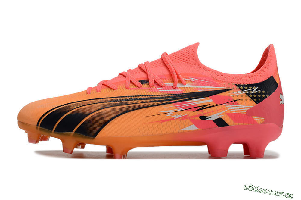 Men's Puma Ultra Ultimate FG Firm Ground Low-Tops Football Boots - Yellow/Black/Red 0