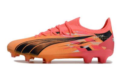 Men's Puma Ultra Ultimate FG Firm Ground Low-Tops Football Boots - Yellow/Black/Red
