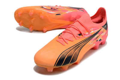 Men's Puma Ultra Ultimate FG Firm Ground Low-Tops Football Boots - Yellow/Black/Red