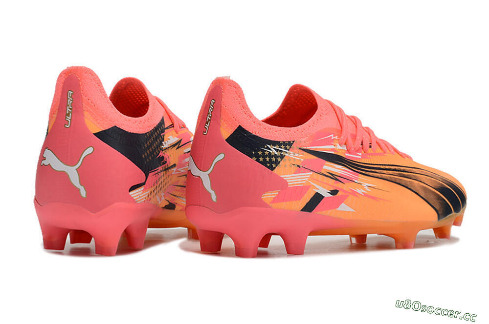 Men's Puma Ultra Ultimate FG Firm Ground Low-Tops Football Boots - Yellow/Black/Red 6