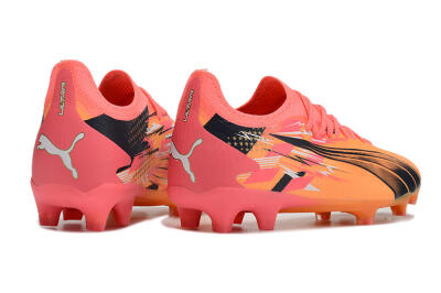 Men's Puma Ultra Ultimate FG Firm Ground Low-Tops Football Boots - Yellow/Black/Red