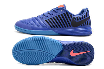 Men's Nike Lunar Gato 2 IC Indoor & Futsal Low-Tops Football Shoes - Blue/Black/Pink