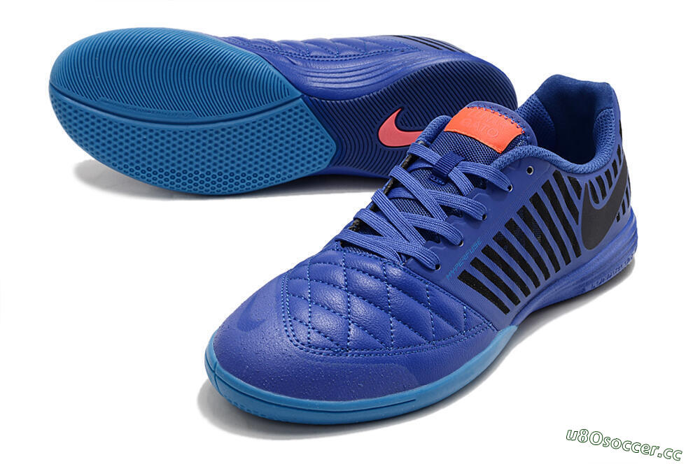 Men's Nike Lunar Gato 2 IC Indoor & Futsal Low-Tops Football Shoes - Blue/Black/Pink 3