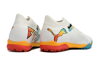 Men's Puma Future Ultimate TF Artificial Turf Low-Tops Football Shoes - White/Blue/Yellow/Red