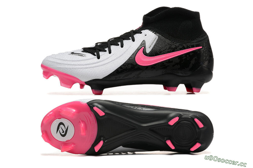 Men's Nike Phantom Luna Elite FG Firm Ground High-Tops Football Boots - White/Black/Pink 1