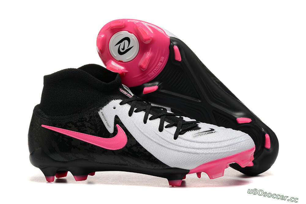 Men's Nike Phantom Luna Elite FG Firm Ground High-Tops Football Boots - White/Black/Pink 2