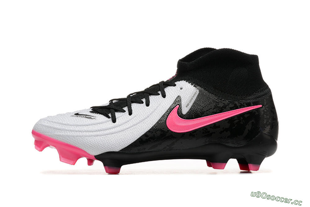 Men's Nike Phantom Luna Elite FG Firm Ground High-Tops Football Boots - White/Black/Pink 0