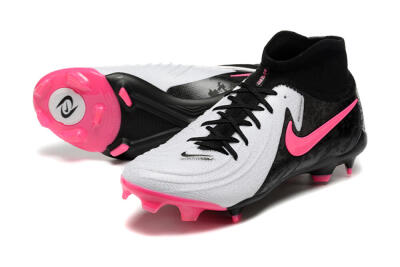 Men's Nike Phantom Luna Elite FG Firm Ground High-Tops Football Boots - White/Black/Pink