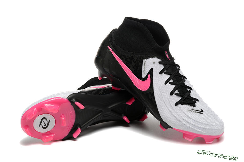 Men's Nike Phantom Luna Elite FG Firm Ground High-Tops Football Boots - White/Black/Pink 4