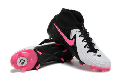 Men's Nike Phantom Luna Elite FG Firm Ground High-Tops Football Boots - White/Black/Pink