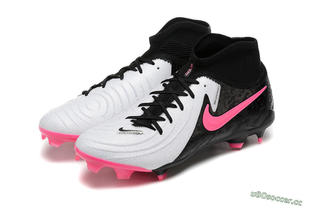 Men's Nike Phantom Luna Elite FG Firm Ground High-Tops Football Boots - White/Black/Pink 5