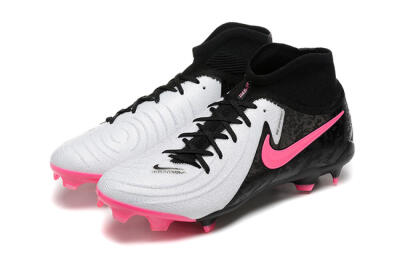 Men's Nike Phantom Luna Elite FG Firm Ground High-Tops Football Boots - White/Black/Pink