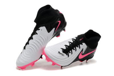 Men's Nike Phantom Luna Elite FG Firm Ground High-Tops Football Boots - White/Black/Pink