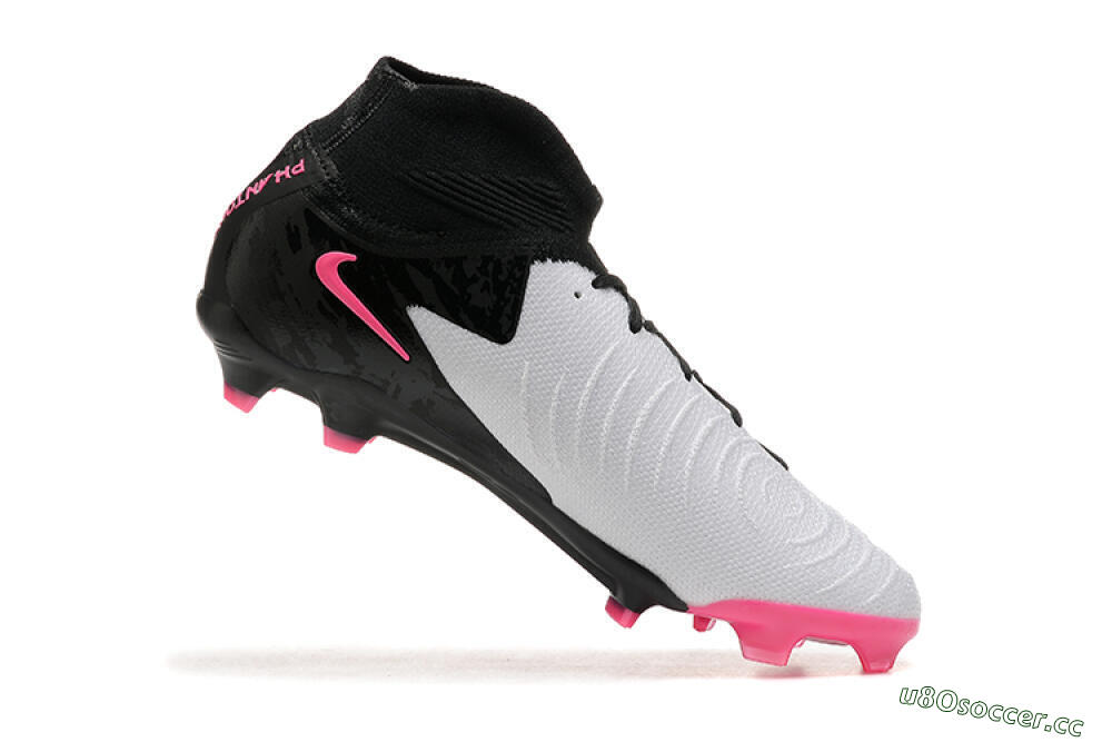 Men's Nike Phantom Luna Elite FG Firm Ground High-Tops Football Boots - White/Black/Pink 7