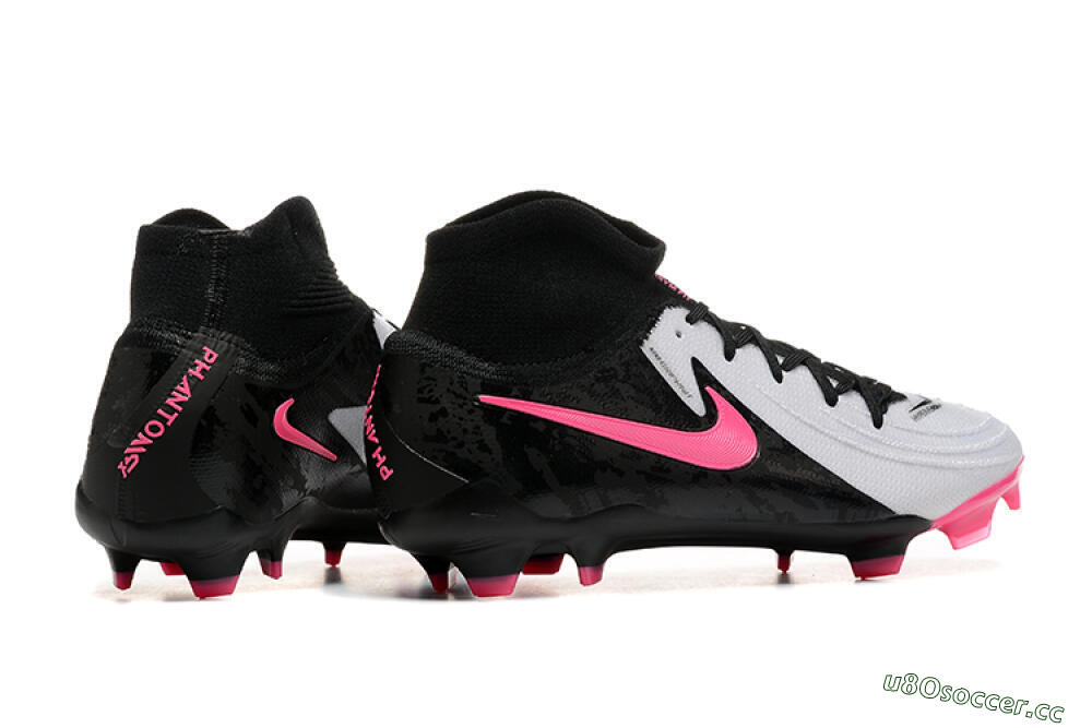 Men's Nike Phantom Luna Elite FG Firm Ground High-Tops Football Boots - White/Black/Pink 9