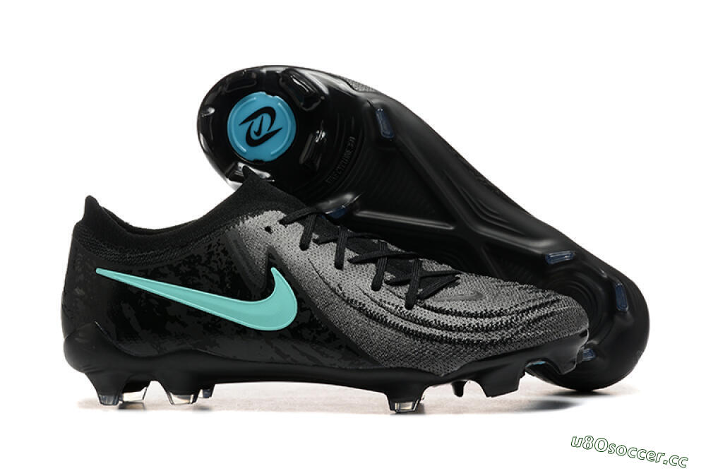 Men's Nike Phantom Luna Elite FG Firm Ground Low-Tops Football Boots - Grey/Black/Jade 2