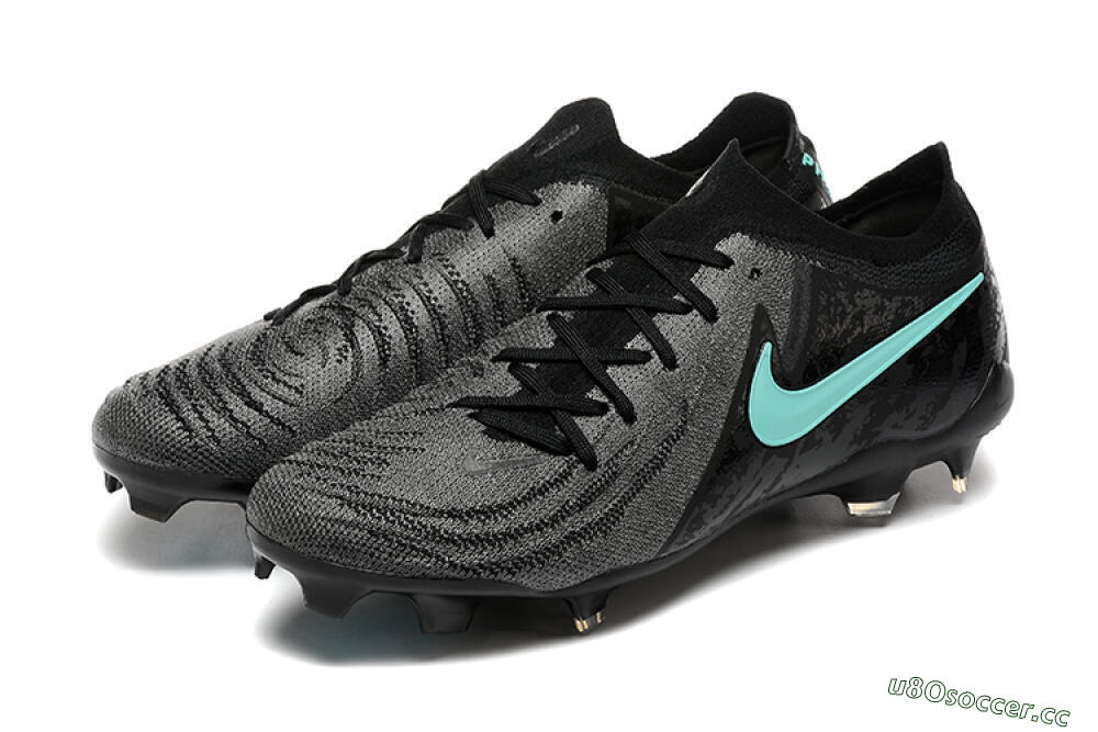 Men's Nike Phantom Luna Elite FG Firm Ground Low-Tops Football Boots - Grey/Black/Jade 5