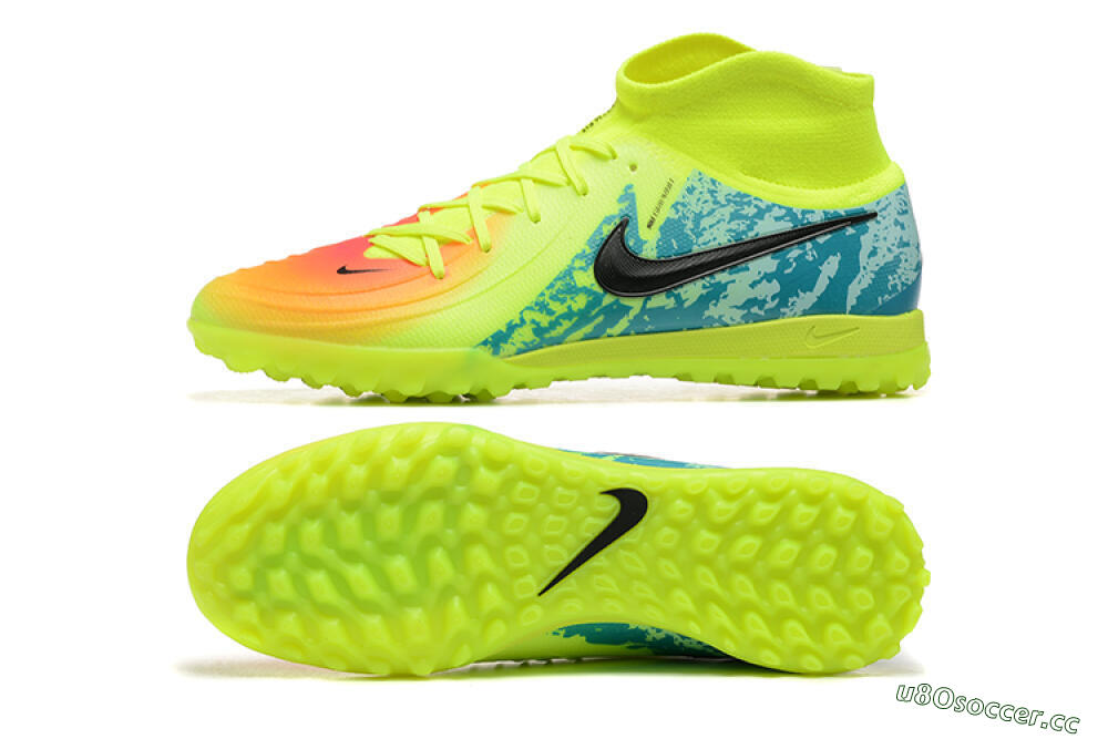 Men's Nike Phantom GX 2 Luna Elite TF Artificial Turf High-Tops Football Shoes - Yellow/Blue/Black 1