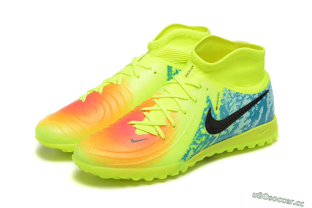 Men's Nike Phantom GX 2 Luna Elite TF Artificial Turf High-Tops Football Shoes - Yellow/Blue/Black 5