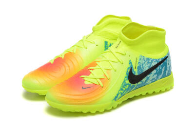 Men's Nike Phantom GX 2 Luna Elite TF Artificial Turf High-Tops Football Shoes - Yellow/Blue/Black