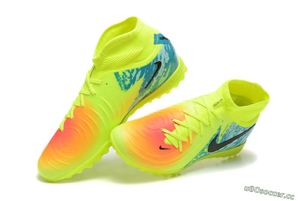 Men's Nike Phantom GX 2 Luna Elite TF Artificial Turf High-Tops Football Shoes - Yellow/Blue/Black 6