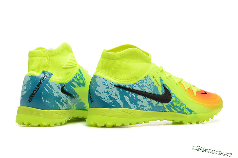 Men's Nike Phantom GX 2 Luna Elite TF Artificial Turf High-Tops Football Shoes - Yellow/Blue/Black 9