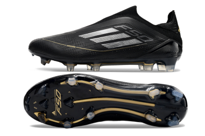 Men's Adidas F50 Adizero FG Firm Ground Low-Tops Football Boots - Black/Silver/Gold