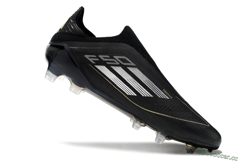 Men's Adidas F50 Adizero FG Firm Ground Low-Tops Football Boots - Black/Silver/Gold 4